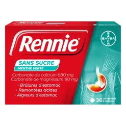 Rennie sans sucre comprimé à croquer