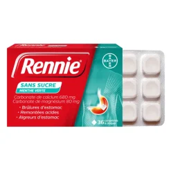 Rennie sans sucre comprimé à croquer