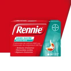 Rennie sans sucre comprimé à croquer