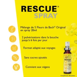 Rescue fleur de Bach – spray concentré de sérénité, 20 ml