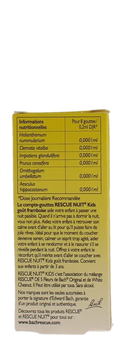 Rescue nuit kids compte-gouttes jolis-rêves goût framboise - flacon de 10ml