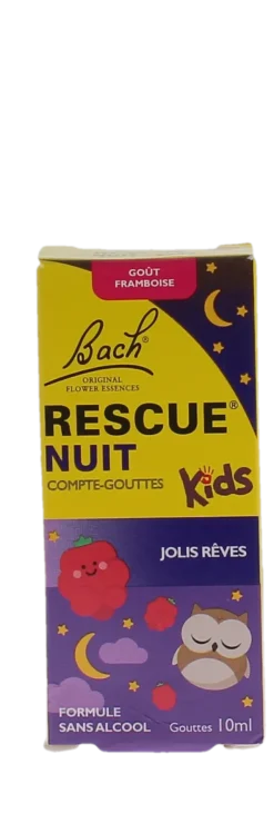 Rescue nuit kids compte-gouttes jolis-rêves goût framboise - flacon de 10ml