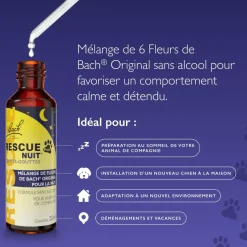 Rescue Pets nuit Fleurs de Bach - flacon compte-gouttes de 20ml