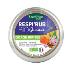Respi'Rub gorge irritée bio Santarome - boîte de 45 gommes