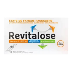 Revitalose ampoule sans sucre états de fatigue passager – 14 ampoules