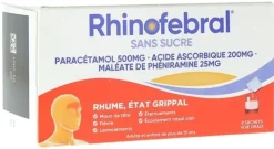 Rhinofebral états grippaux sans sucre poudre pour solution buvable - boîte de 8 sachets