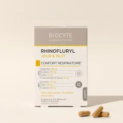 Rhinofluryl confort respiratoire jour&nuit Biocyte - boite de 20 gélules