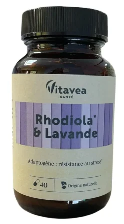 Rhodiola et Lavande résistance au stress Vitavea - pot de 40 gélules