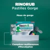 RinoRub eucalyptus pastilles gorge goût menthe sans sucre Forté Pharma - boîte de 24 pastilles