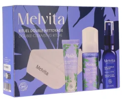 Rituel double nettoyage bouquet floral détox bio Melvita - coffret de 4 produits