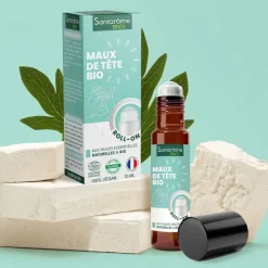 Roll-on aux huiles essentielles maux de tête bio Santarome - roll-on de 10ml