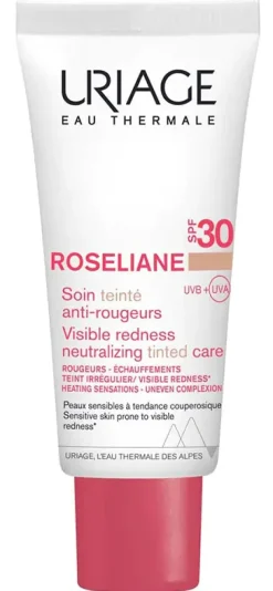 Roséliane CC soin teinté anti-rougeurs SPF30 Uriage - tube de 40 ml