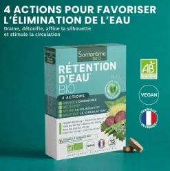 Rétention d'eau bio Santarome - boîte de 15 comprimés