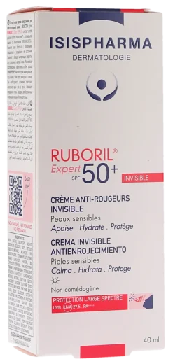 Ruboril Expert 50+ crème anti-rougeurs invisible Isispharma - tube de 40ml