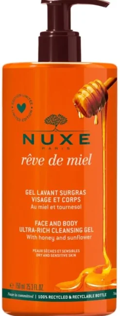 Rêve de miel gel lavant surgras visage et corps Nuxe