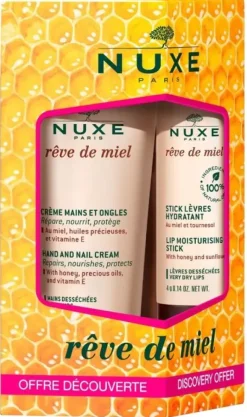Rêve de miel offre découverte Nuxe - crème mains 30 ml + stick lèvre 4g