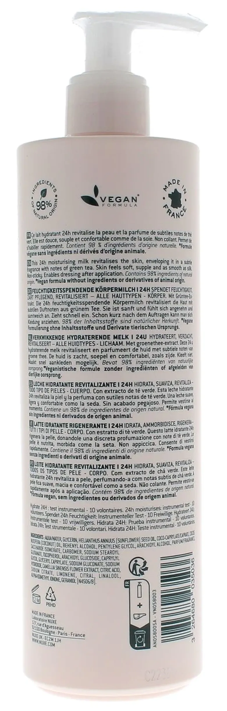 Rêve de thé Lait hydratant ressourçant Nuxe - flacon pompe de 400 ml offre spéciale