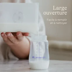 Sachets de conservation pour lait maternel en silicone Lansinoh - boîte de 5 sachets de 240ml