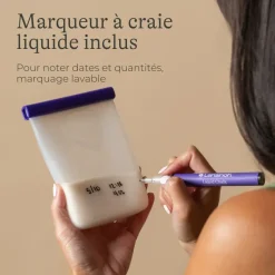 Sachets de conservation pour lait maternel en silicone Lansinoh - boîte de 5 sachets de 240ml