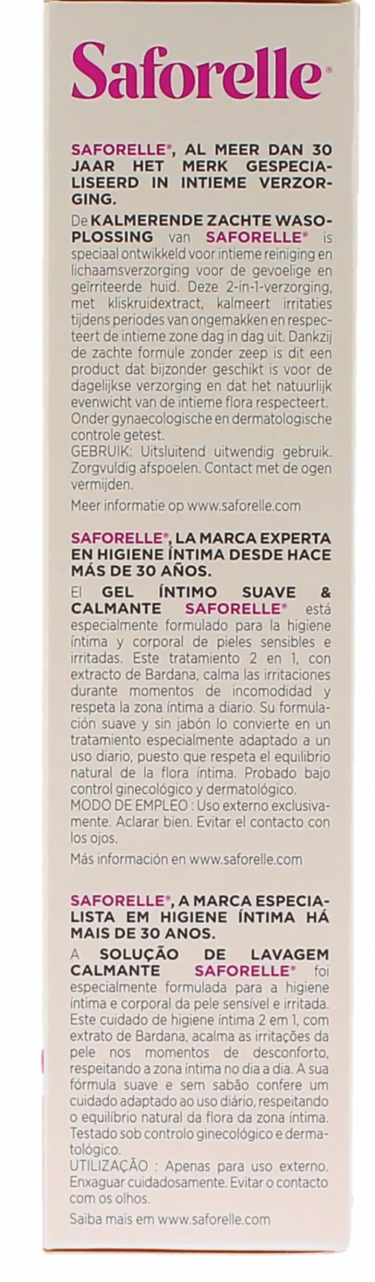 Saforelle Soin lavant doux toilette intime