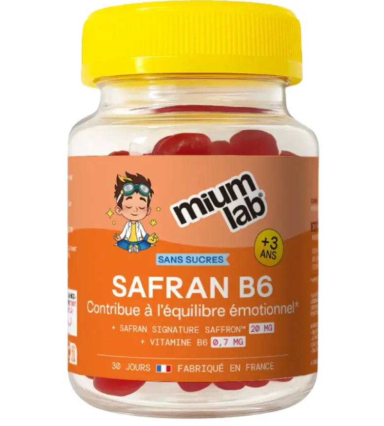 Safran B6 enfants sans sucres Mium Lab - pot de 30 gummies