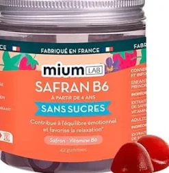 Safran B6 goût fraise Mium Lab - pot de 42 gummies