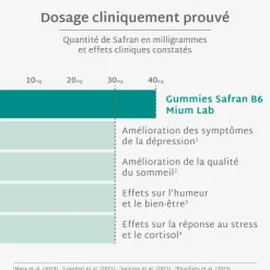 Safran B6 gummies sans sucres Mium Lab - pot de 42 gummies