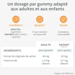 Safran B6 gummies sans sucres Mium Lab - pot de 42 gummies