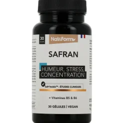 Safran humeur, stress, concentration Nat & form - pot de 30 gélules