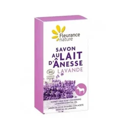 Savon au lait d'anesse lavande Fleurance Nature - pain de 100g