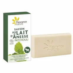 Savon au lait d'ânesse patchouli bio Fleurance nature - pain de 100g