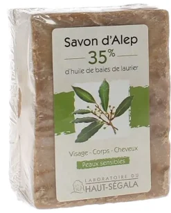 Savon d'Alep 35% baies de laurier Haut-Ségala - pain de 200g
