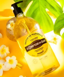 Savon de Marseille extra-doux monoï Le Comptoir du Bain - flacon-pompe de 1L
