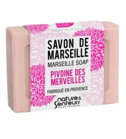 Savon de Marseille pivoine des merveilles Nature & Senteurs - pain de 100 g