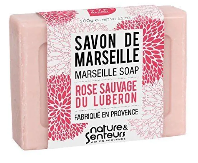 Savon de Marseille rose sauvage du Luberon Nature & Senteurs - pain de 100 g