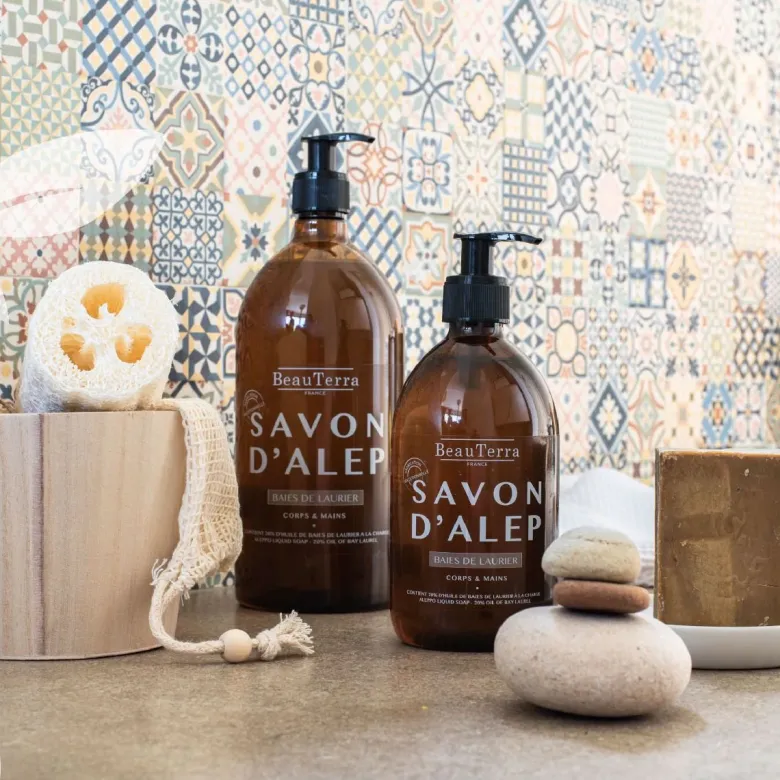 Savon liquide d'Alep Beauterra - flacon-pompe de 1L