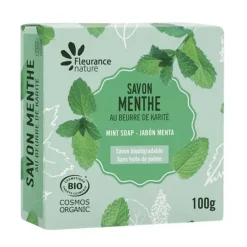Savon menthe au beurre de karité bio Fleurance nature - pain de 100g