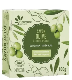 Savon olive à l'huile d'olive bio Fleurance nature - pain de 100g