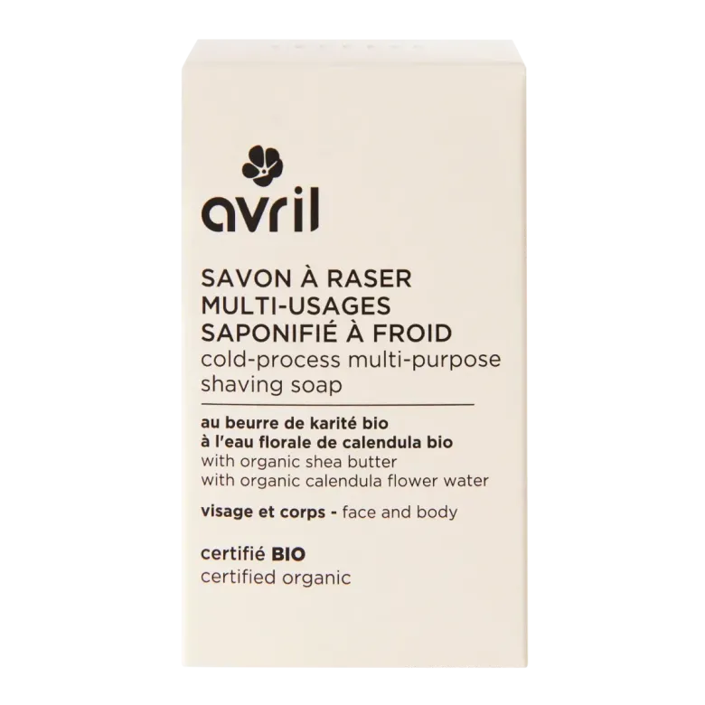 Savon à raser multi-usages saponifié à froid Avril - savon de 95g