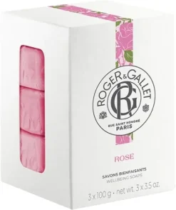 Savons bienfaisants Rose Roger & Gallet - coffret de 3 savons de 100 g