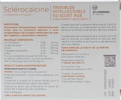 Sclérocalcine troubles intellectuels du sujet âge Lehning - boîte de 60 comprimés à croquer
