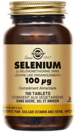 Selenium 100 µg Solgar - boîte de 100 comprimés