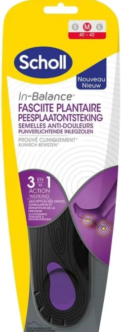 Semelles In-Balance anti-douleurs fasciite plantaire Scholl - 1 paire