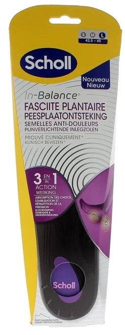 Semelles In-Balance anti-douleurs fasciite plantaire Scholl - 1 paire
