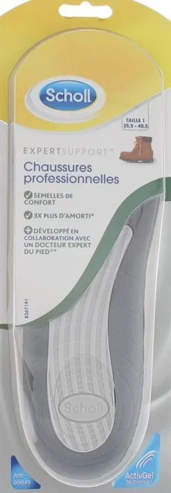 Semelles taille 1 chaussures professionnelles 35.5 - 40.5 Scholl - une paire de semelles