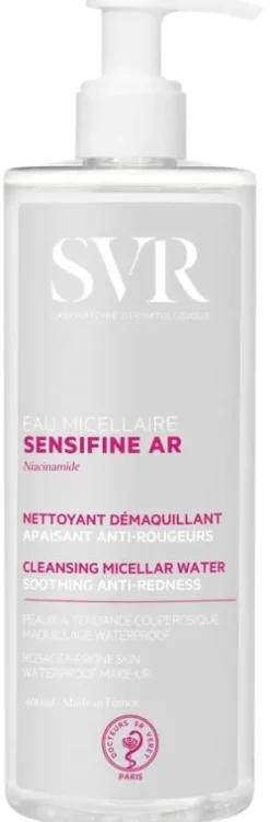 Sensifine AR eau micellaire peaux sensibles à rougeurs SVR