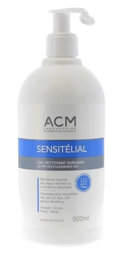 Sensitélial gel nettoyant surgras ACM - flacon à pompe 500ml