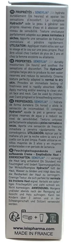 Sensylia crème hydratante fortifiante Isispharma - tube de 40ml