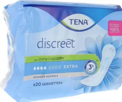 Serviettes hygiéniques discreet extra Tena - 20 serviettes
