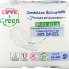 Serviettes hypoallergéniques nuit Love & Green - sachet de 10 serviettes